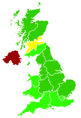 Click on a region for air pollution levels for 10/01/1999