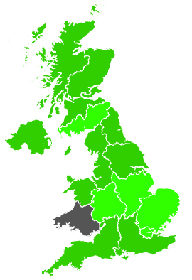 Click on a region for air pollution levels for 10/02/1992