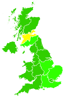 Click on a region for air pollution levels for 10/02/2001
