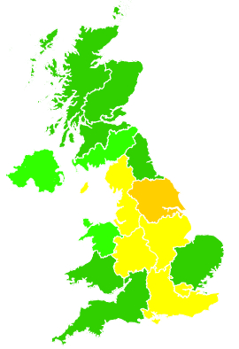 Click on a region for air pollution levels for 10/02/2012