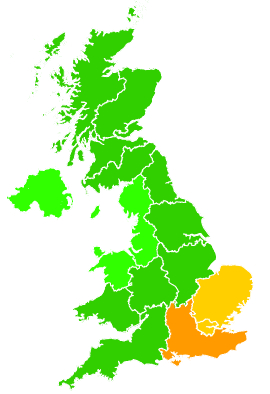 Click on a region for air pollution levels for 10/02/2017