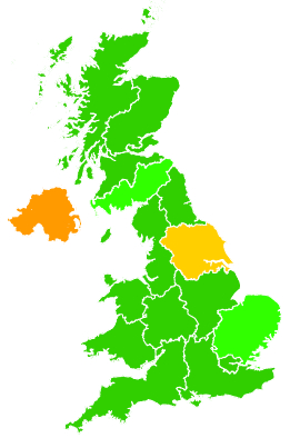 Click on a region for air pollution levels for 10/03/1993