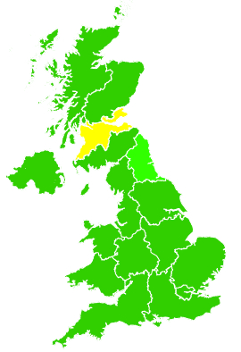 Click on a region for air pollution levels for 10/03/1998