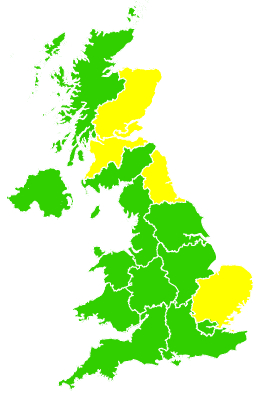 Click on a region for air pollution levels for 10/03/2004