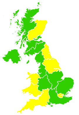 Click on a region for air pollution levels for 10/03/2006