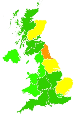 Click on a region for air pollution levels for 10/03/2024