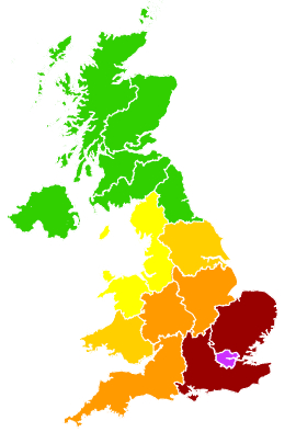 Click on a region for air pollution levels for 10/03/2025