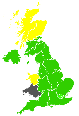 Click on a region for air pollution levels for 10/04/1988