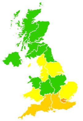Click on a region for air pollution levels for 10/04/1997