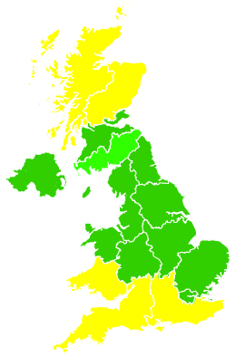 Click on a region for air pollution levels for 10/04/2008