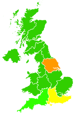 Click on a region for air pollution levels for 10/04/2018