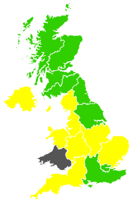 Click on a region for air pollution levels for 10/05/1989