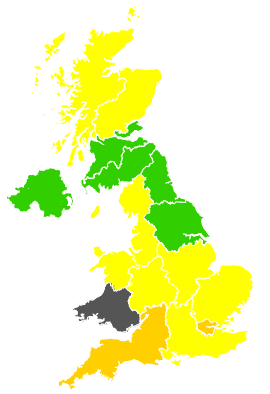 Click on a region for air pollution levels for 10/05/1991