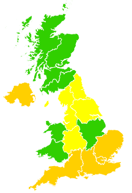 Click on a region for air pollution levels for 10/05/1993