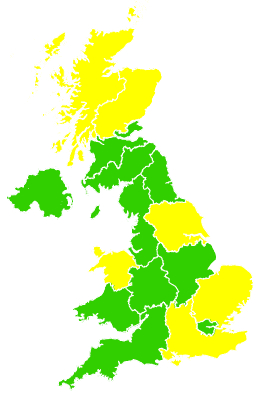 Click on a region for air pollution levels for 10/05/1994