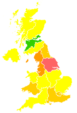 Click on a region for air pollution levels for 10/05/2001
