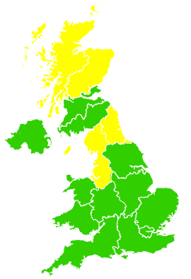 Click on a region for air pollution levels for 10/05/2003