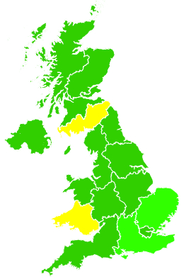 Click on a region for air pollution levels for 10/05/2012