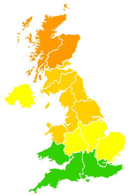 Click on a region for air pollution levels for 10/05/2016