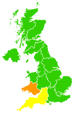 Click on a region for air pollution levels for 10/05/2021