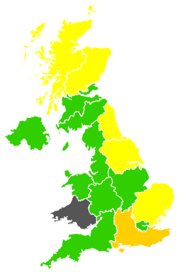 Click on a region for air pollution levels for 10/06/1989