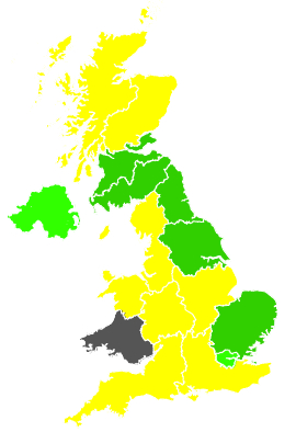 Click on a region for air pollution levels for 10/06/1990