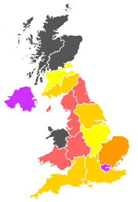 Click on a region for air pollution levels for 10/06/1993