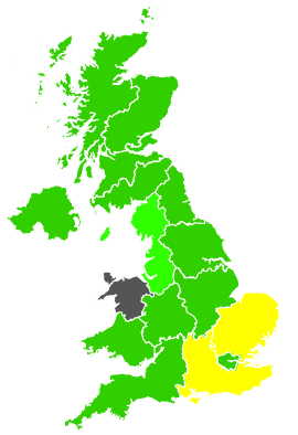 Click on a region for air pollution levels for 10/06/1996