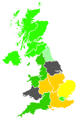 Click on a region for air pollution levels for 10/07/1989