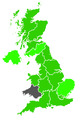 Click on a region for air pollution levels for 10/07/1990