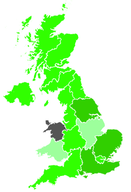 Click on a region for air pollution levels for 10/07/1993
