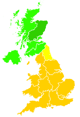 Click on a region for air pollution levels for 10/07/2005