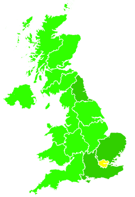 Click on a region for air pollution levels for 10/07/2012