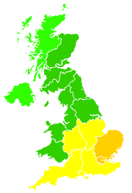 Click on a region for air pollution levels for 10/07/2015