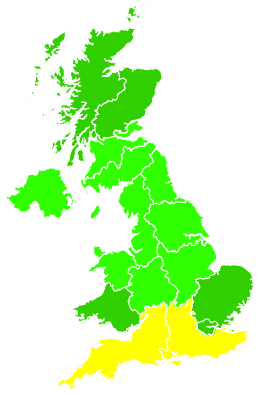 Click on a region for air pollution levels for 10/07/2019