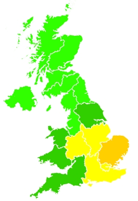 Click on a region for air pollution levels for 10/07/2022