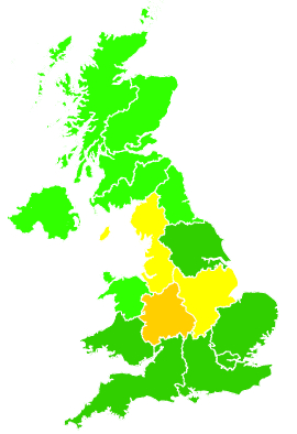 Click on a region for air pollution levels for 10/07/2025