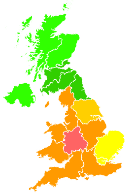 Click on a region for air pollution levels for 10/07/2026