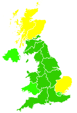 Click on a region for air pollution levels for 10/08/1992