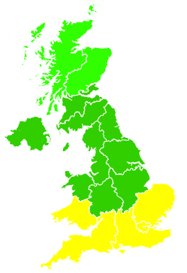 Click on a region for air pollution levels for 10/08/2012