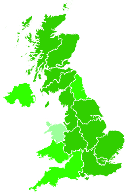 Click on a region for air pollution levels for 10/08/2021