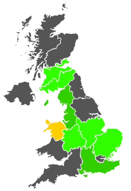 Click on a region for air pollution levels for 10/09/1986