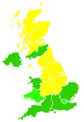 Click on a region for air pollution levels for 10/09/1995