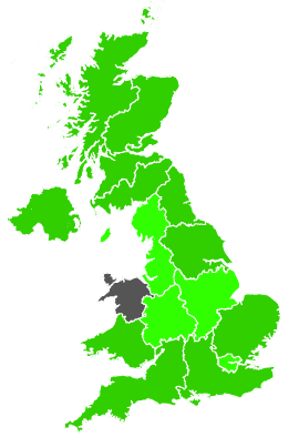 Click on a region for air pollution levels for 10/09/1996
