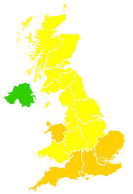 Click on a region for air pollution levels for 10/09/2006
