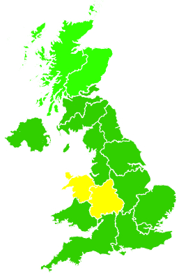 Click on a region for air pollution levels for 10/09/2014