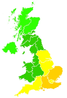 Click on a region for air pollution levels for 10/09/2023