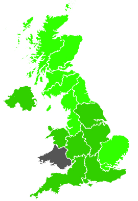 Click on a region for air pollution levels for 10/10/1990
