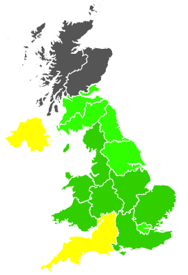 Click on a region for air pollution levels for 10/10/1993