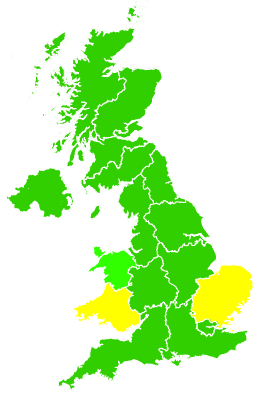 Click on a region for air pollution levels for 10/10/2010
